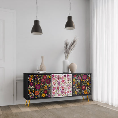 DAYNITE GARDEN 3-Door Sideboard in Black Finish