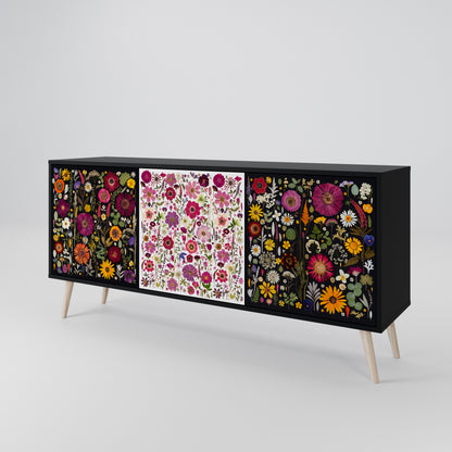 DAYNITE GARDEN 3-Door Sideboard in Black Finish