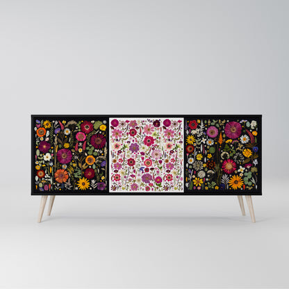 DAYNITE GARDEN 3-Door Sideboard in Black Finish