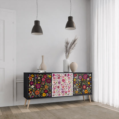 DAYNITE GARDEN 3-Door Sideboard in Black Finish