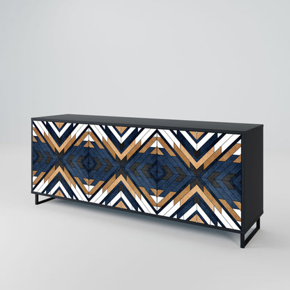 Credenza ARTFUL GEOMETRY a 3 ante in finitura nera