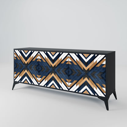 Credenza ARTFUL GEOMETRY a 3 ante in finitura nera