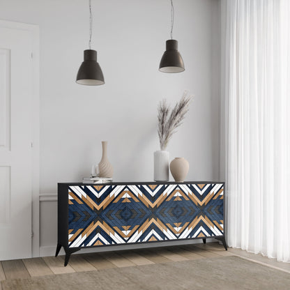 Credenza ARTFUL GEOMETRY a 3 ante in finitura nera