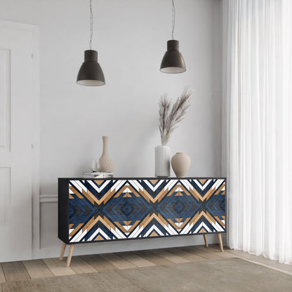 Credenza ARTFUL GEOMETRY a 3 ante in finitura nera