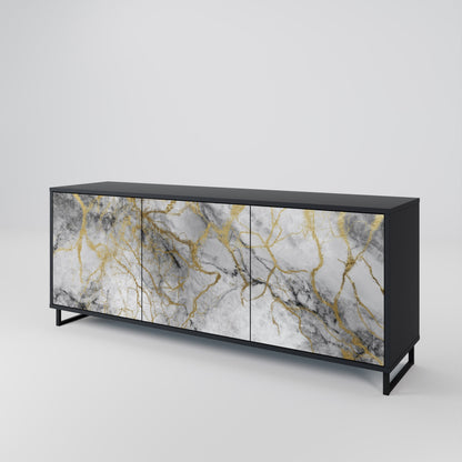 Credenza TIMELESS GLIDE a 3 ante in finitura nera