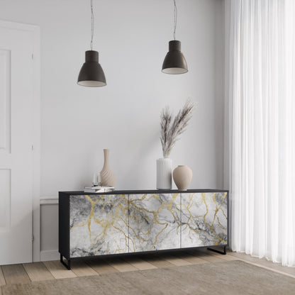 Credenza TIMELESS GLIDE a 3 ante in finitura nera