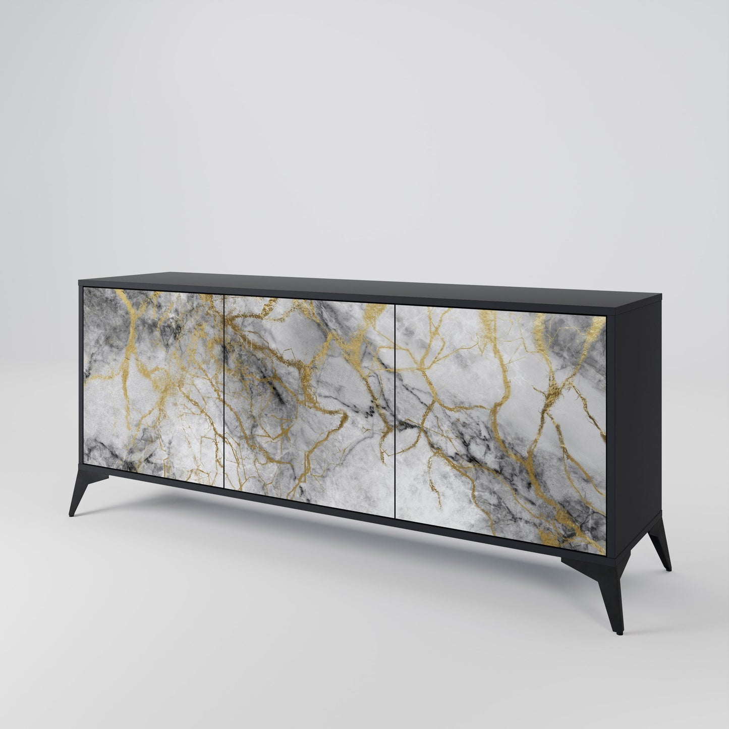 Credenza TIMELESS GLIDE a 3 ante in finitura nera