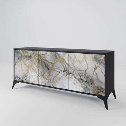 Credenza TIMELESS GLIDE a 3 ante in finitura nera