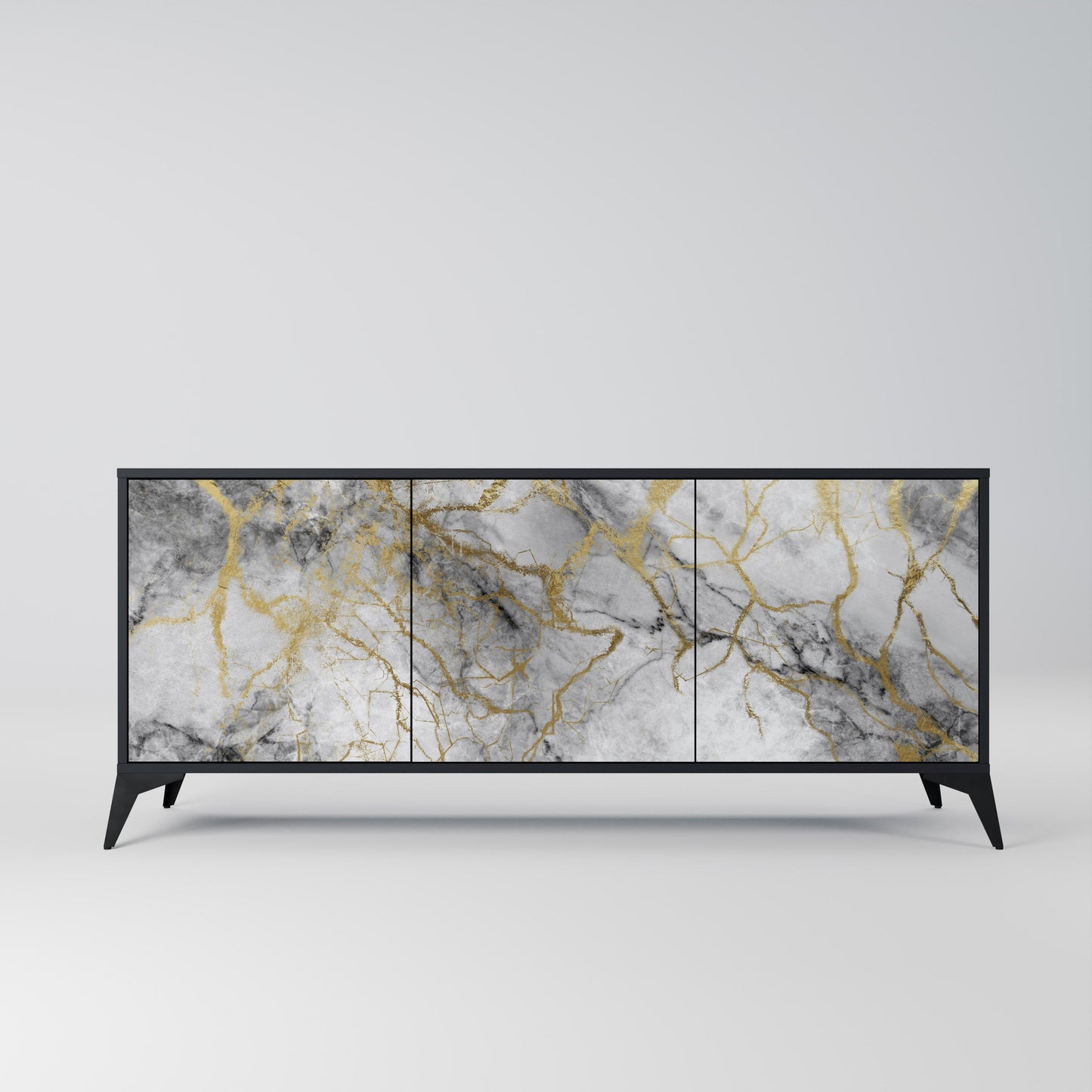 Credenza TIMELESS GLIDE a 3 ante in finitura nera