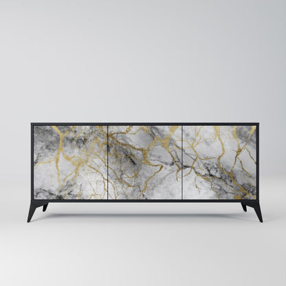Credenza TIMELESS GLIDE a 3 ante in finitura nera