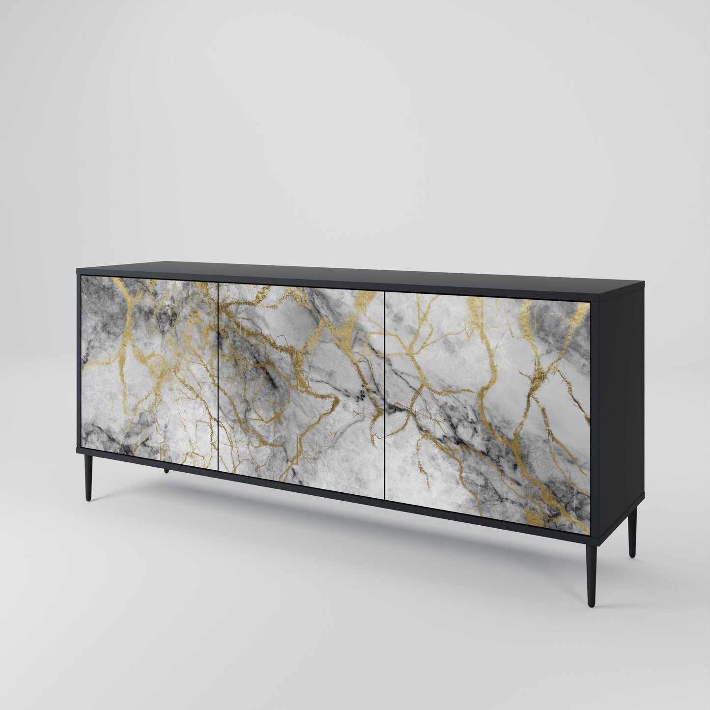 Credenza TIMELESS GLIDE a 3 ante in finitura nera