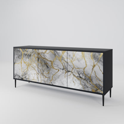 Credenza TIMELESS GLIDE a 3 ante in finitura nera