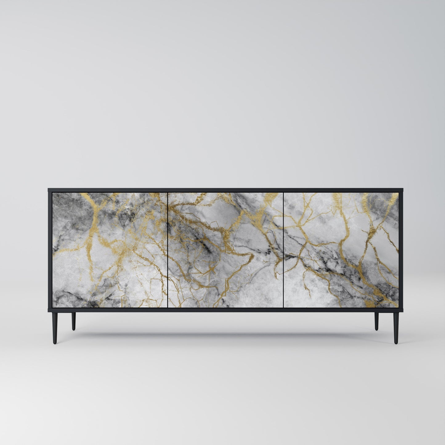 Credenza TIMELESS GLIDE a 3 ante in finitura nera