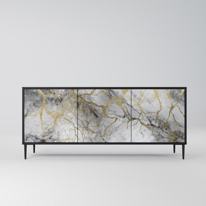 Credenza TIMELESS GLIDE a 3 ante in finitura nera