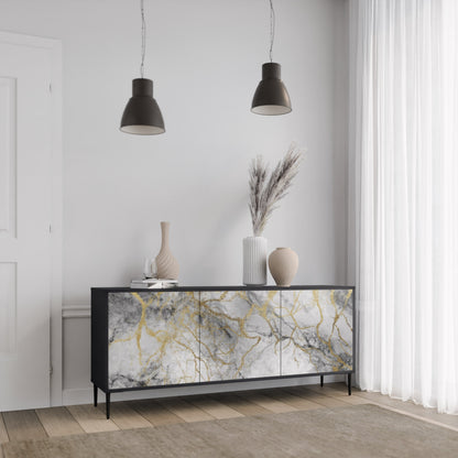 Credenza TIMELESS GLIDE a 3 ante in finitura nera