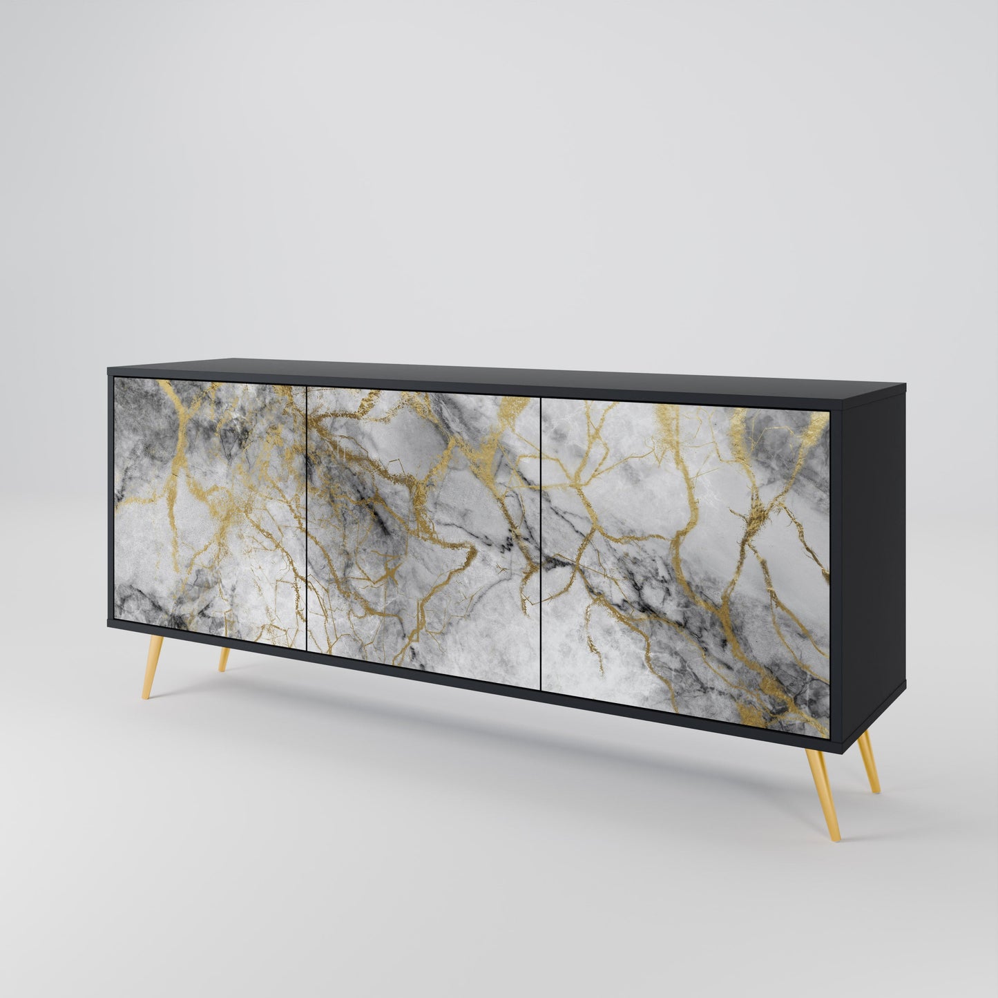 Credenza TIMELESS GLIDE a 3 ante in finitura nera
