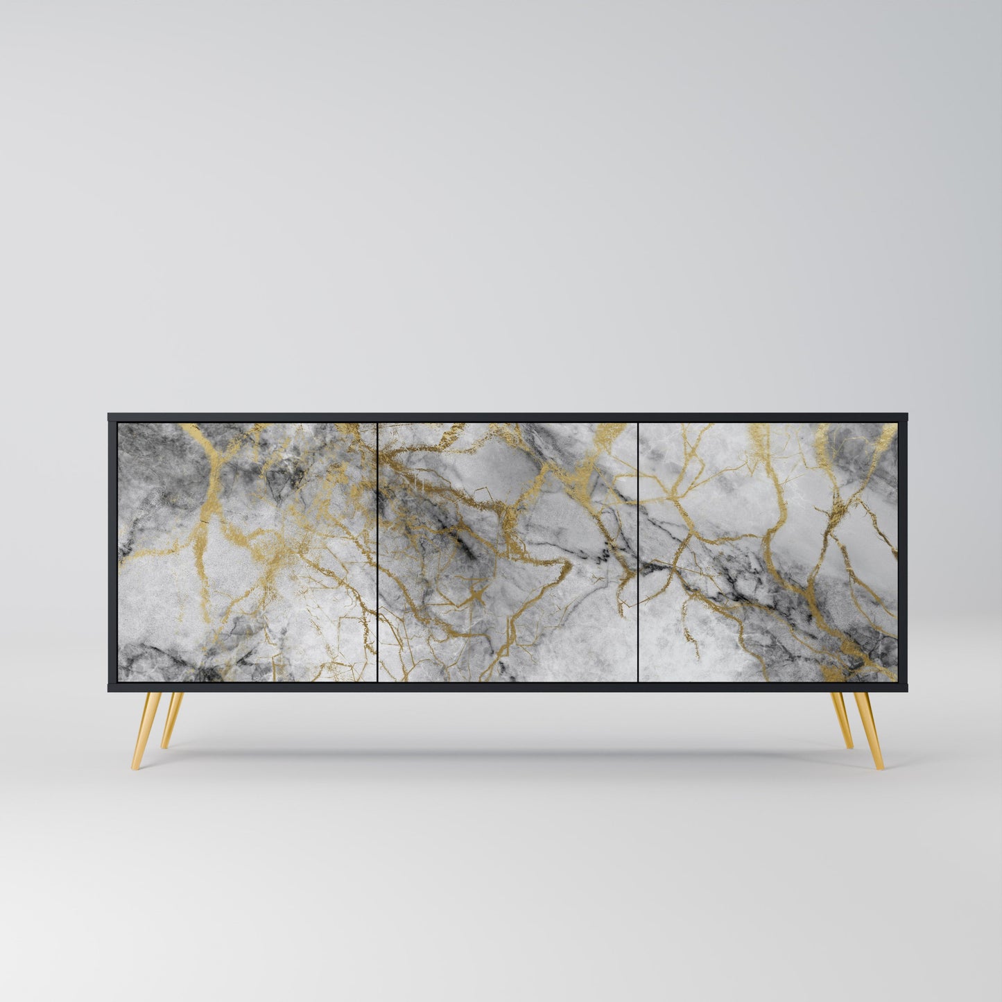 Credenza TIMELESS GLIDE a 3 ante in finitura nera