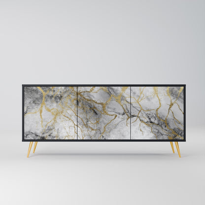 Credenza TIMELESS GLIDE a 3 ante in finitura nera