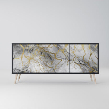 Credenza TIMELESS GLIDE a 3 ante in finitura nera