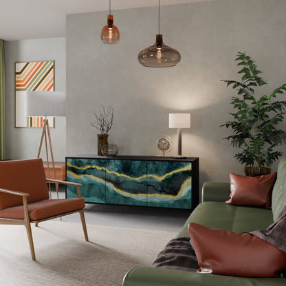 Credenza a 3 ante GOLDRUSH ODYSSEY in finitura nera