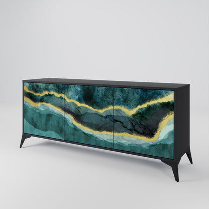 Credenza a 3 ante GOLDRUSH ODYSSEY in finitura nera