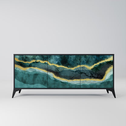 Credenza a 3 ante GOLDRUSH ODYSSEY in finitura nera