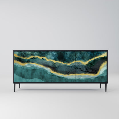 Credenza a 3 ante GOLDRUSH ODYSSEY in finitura nera