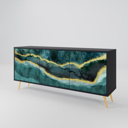 Credenza a 3 ante GOLDRUSH ODYSSEY in finitura nera