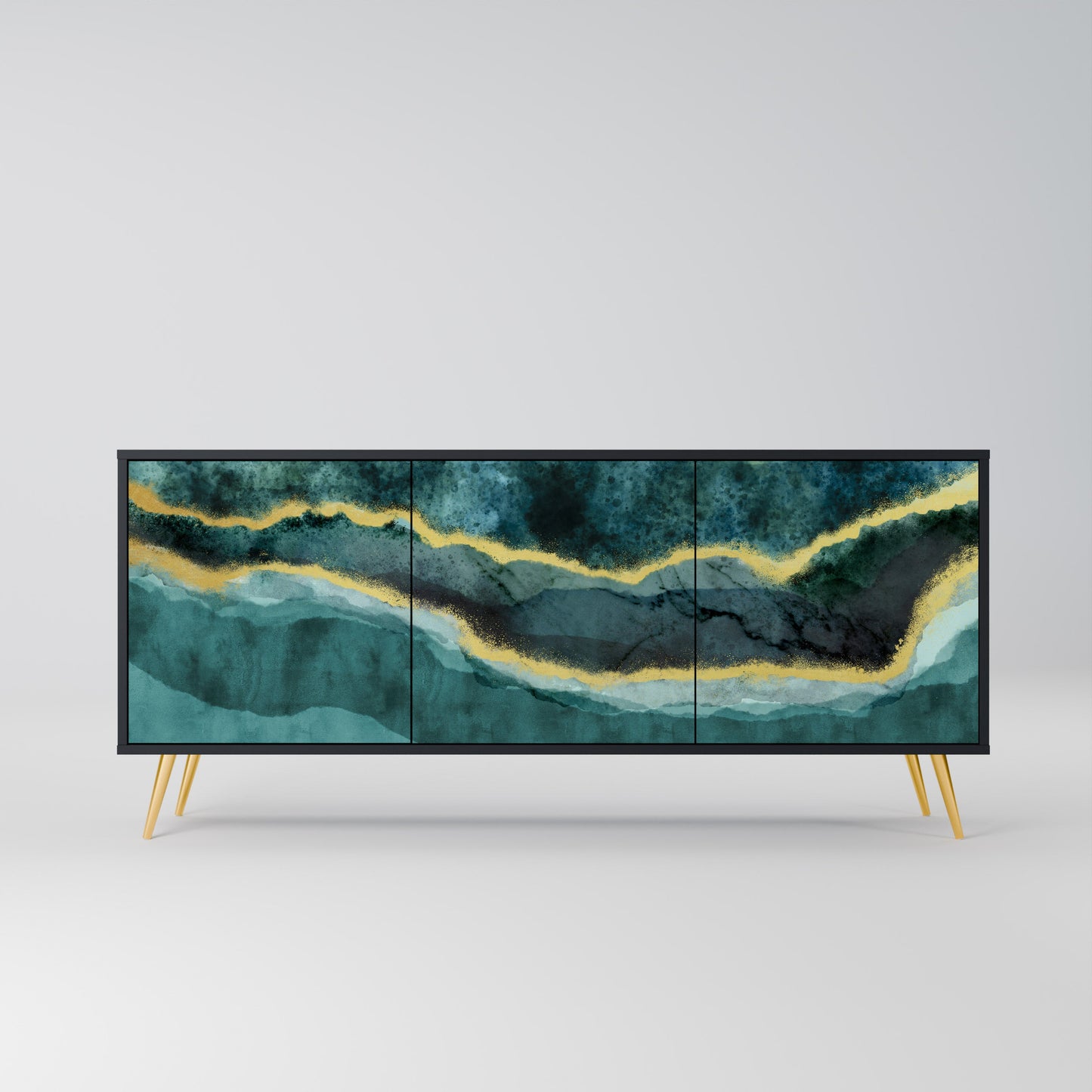 Credenza a 3 ante GOLDRUSH ODYSSEY in finitura nera