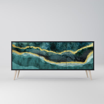 Credenza a 3 ante GOLDRUSH ODYSSEY in finitura nera