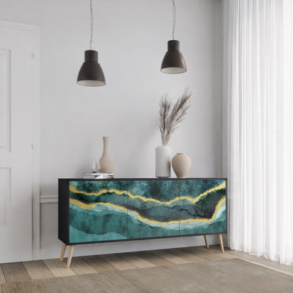 Credenza a 3 ante GOLDRUSH ODYSSEY in finitura nera