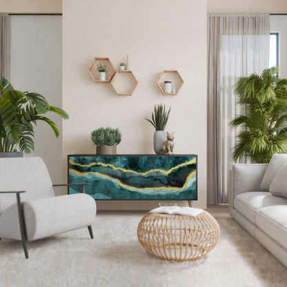 Credenza a 3 ante GOLDRUSH ODYSSEY in finitura nera