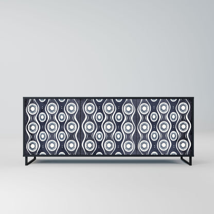 GRAPHITE EYES 3-Door Sideboard in Black Finish