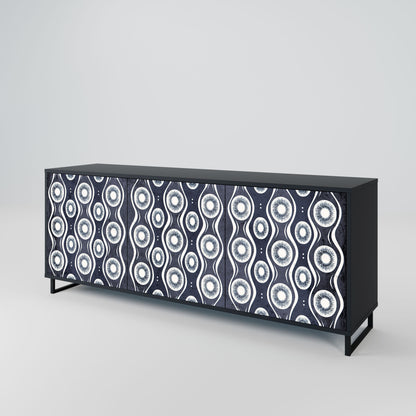 GRAPHITE EYES 3-Door Sideboard in Black Finish