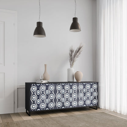 GRAPHITE EYES 3-Door Sideboard in Black Finish