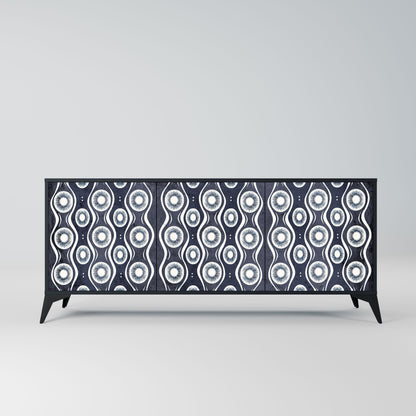GRAPHITE EYES 3-Door Sideboard in Black Finish