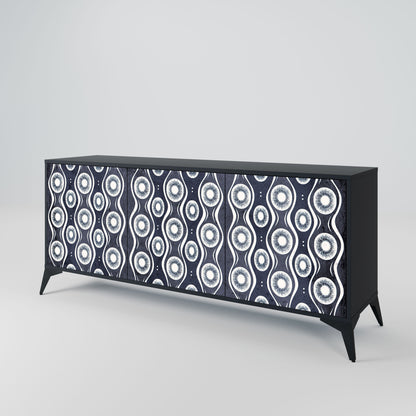 GRAPHITE EYES 3-Door Sideboard in Black Finish