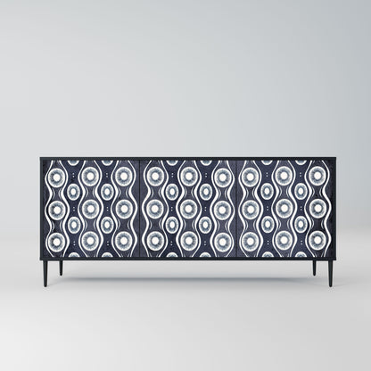GRAPHITE EYES 3-Door Sideboard in Black Finish