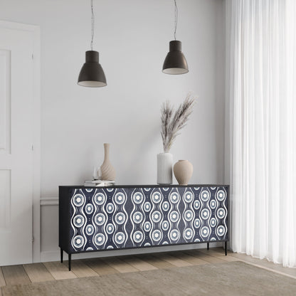 GRAPHITE EYES 3-Door Sideboard in Black Finish