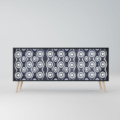 GRAPHITE EYES 3-Door Sideboard in Black Finish