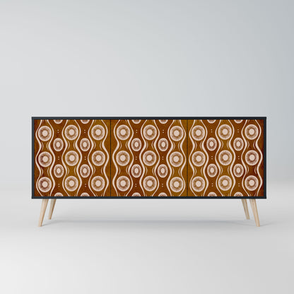 BROWN EYES 3-Door Sideboard in Black Finish