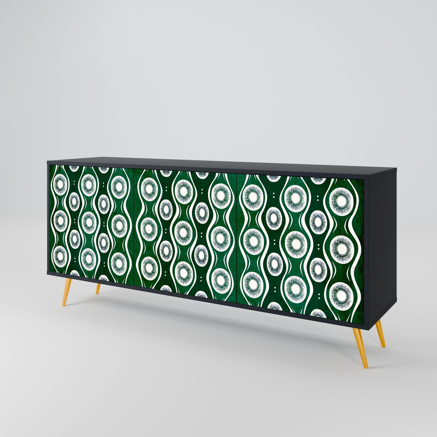 Credenza a 3 ante GREEN EYES in finitura nera
