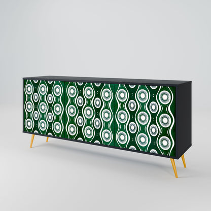 Credenza a 3 ante GREEN EYES in finitura nera