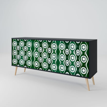 Credenza a 3 ante GREEN EYES in finitura nera