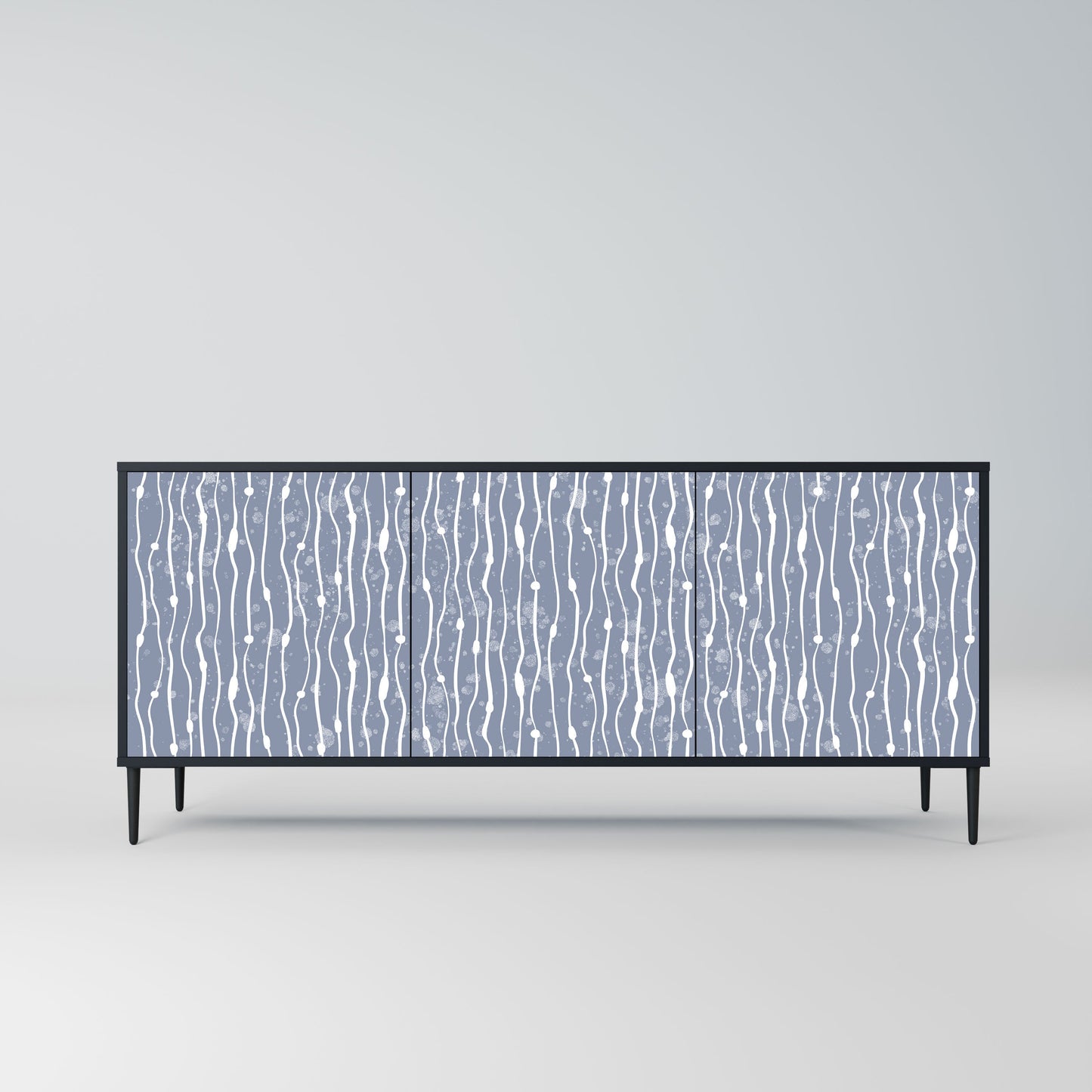 Credenza GRAPHITE RAIN a 3 ante in finitura nera