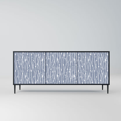 Credenza GRAPHITE RAIN a 3 ante in finitura nera