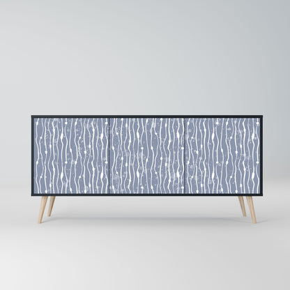 Credenza GRAPHITE RAIN a 3 ante in finitura nera