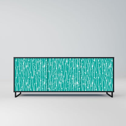 TURQUOISE RAIN 3-Door Sideboard in Black Finish
