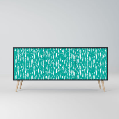 TURQUOISE RAIN 3-Door Sideboard in Black Finish