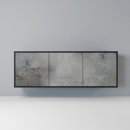 CONCRETE WALL Madia a 3 Ante in Finitura Nera